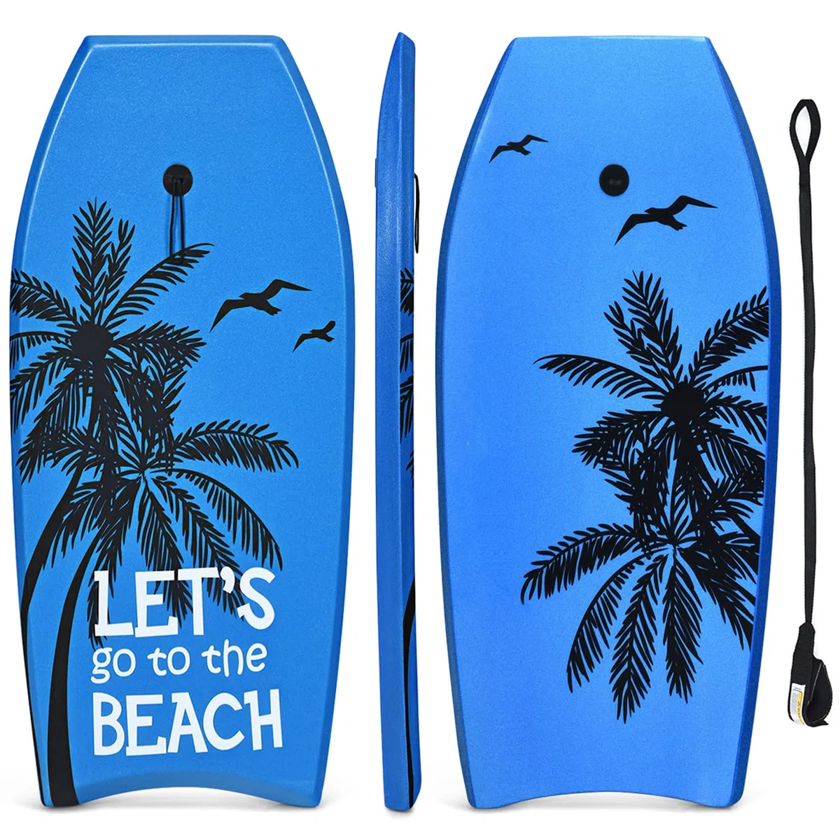 GYMAX Bodyboard da Surf 41'', 105 x 51 x 6 cm, con Guinzaglio da Polso, per Ragazzi e Adulti