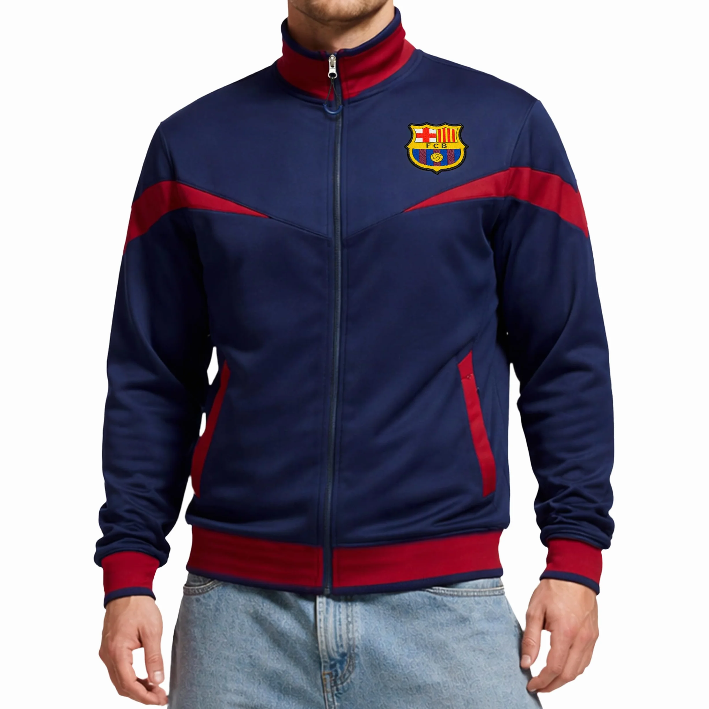 Icon Sports Official Fc Barcelona Soccer Track Jacket - Unisex Adult Cerniera intera Uomo (Pacco da 1)