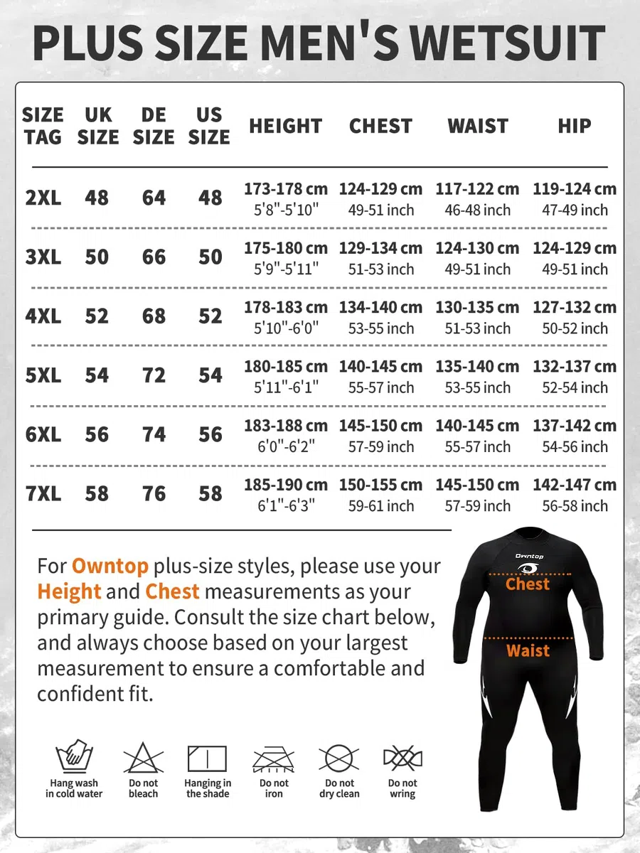 Owntop Muta da uomo e donna, in neoprene da 3/2 mm, con cerniera posteriore, per immersioni in acqua fredda, surf