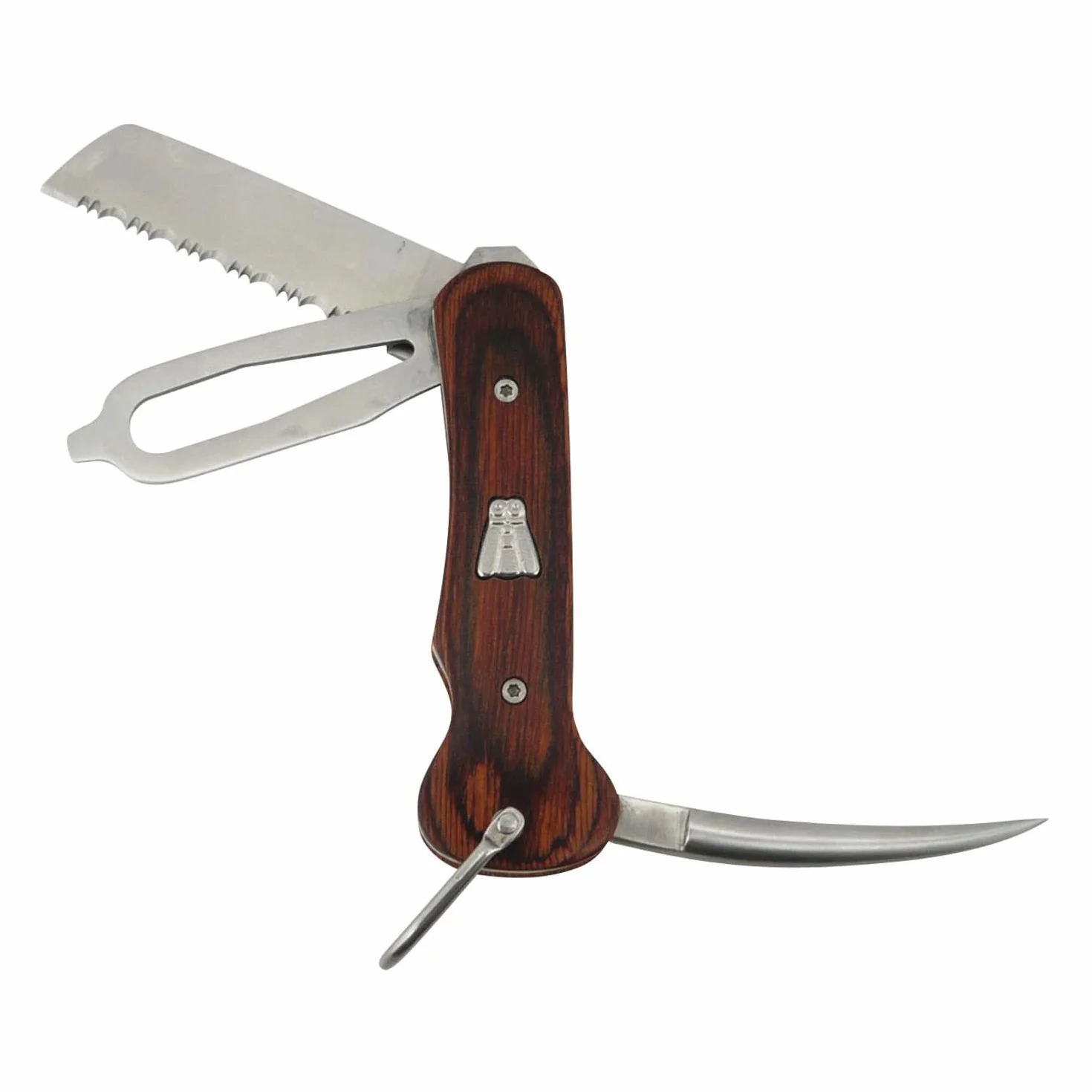 LAGUIOLE - Coltello marinaio pieghevole - Acciaio inossidable, Legno di Pakka - Scatola regalo - Coltello multifunzione - Viene fornito con una custodia in pelle con clip per cintura - Confezione regalo - acciaio inossidabile, legno di pakka, pelle - Marr