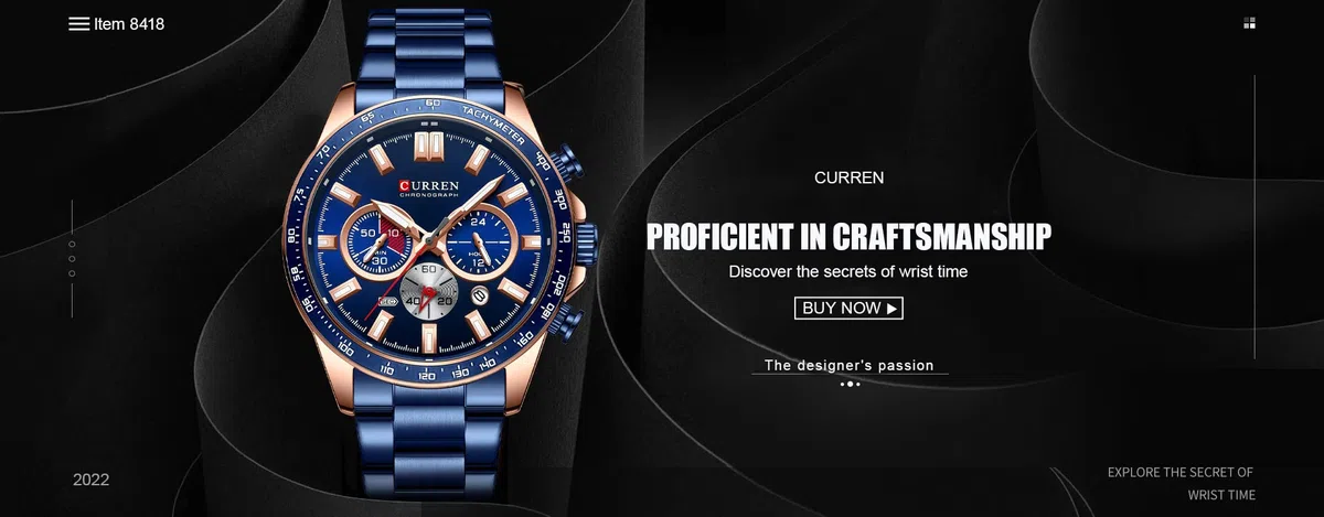Orologio per gli Uomini Cronografo In Acciaio Inox Classico Modo Analogico Al Quarzo Grande Quadrante Casual Luminoso Orologi, Blu, L