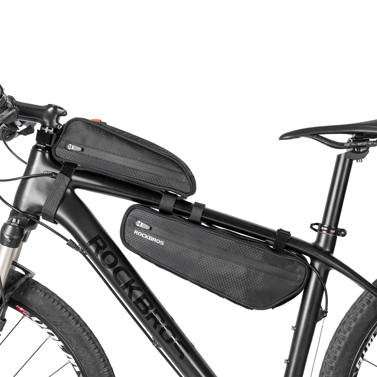 ROCKBROS Borsa Bici da Telaio, Borsa Tubo Centrale per Bicicletta MTB Impermeabile, Grande Capacità ca. 2.5L, 2 in 1 Design Divisibile Multifunzionale, Accessori Bici