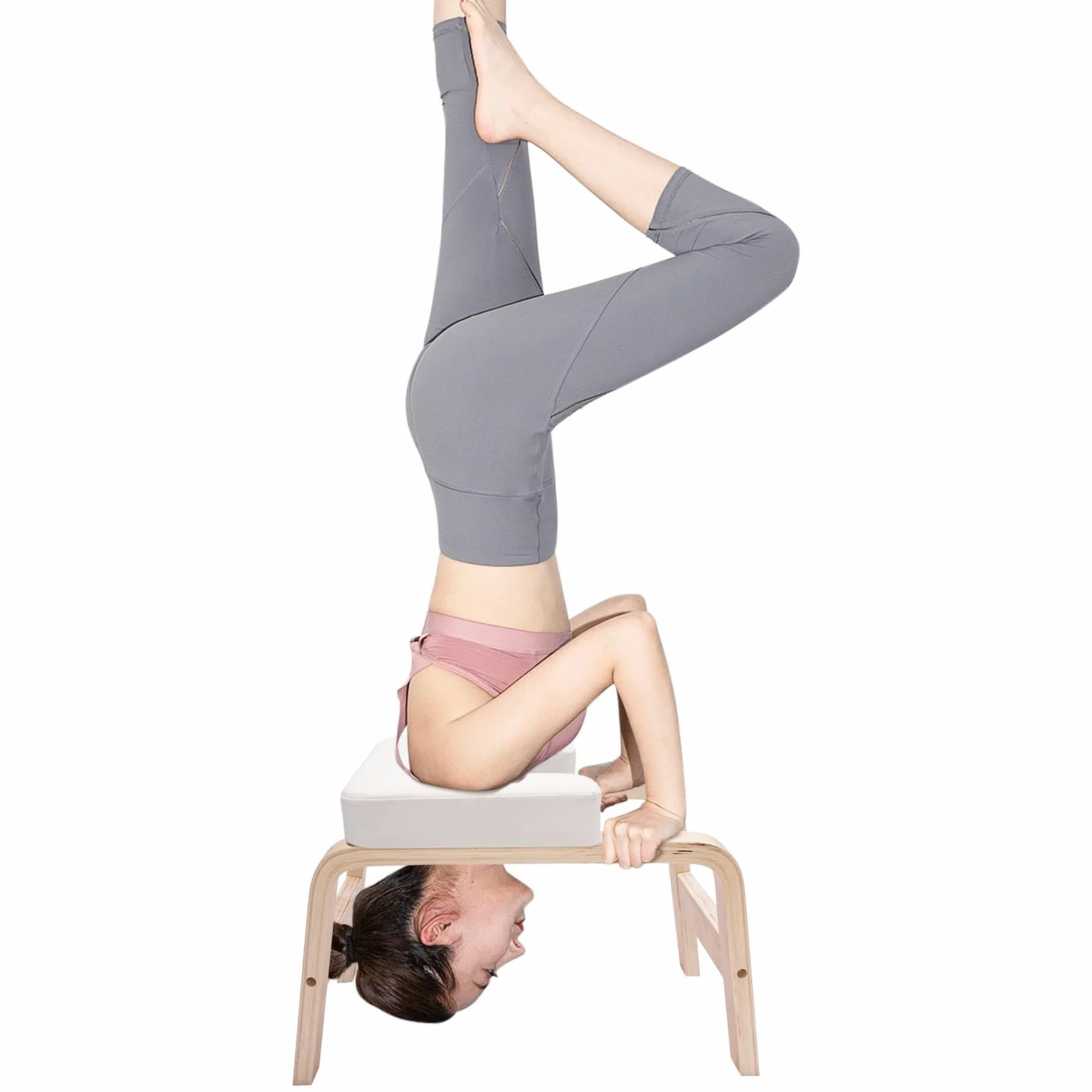 Yoga Sgabello - Headstand Bench - Inversione Chair - Wood and PU Pads