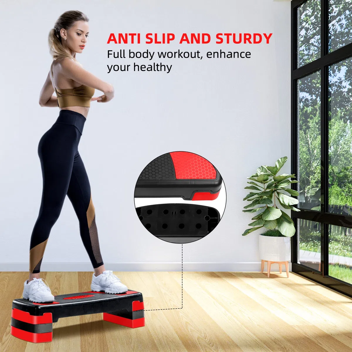 Step Fitness casa, Step da Aerobica, 3 altezze regolabili, Adatto a casa e in ufficio, Attrezzi palestra casa