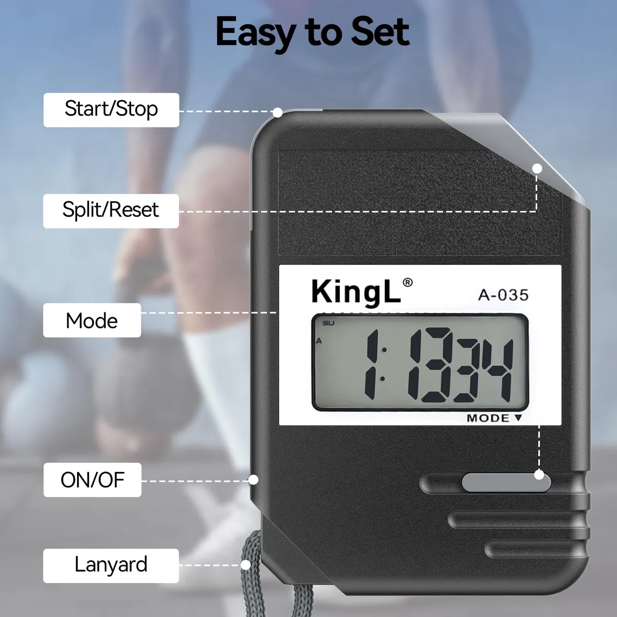 Confezione da 2 cronometro digitale con ampio display, modalità split sul giro, timer portatile impermeabile per allenatori, insegnanti, bambini, corsa, nuoto, allenamento (confezione da 2)