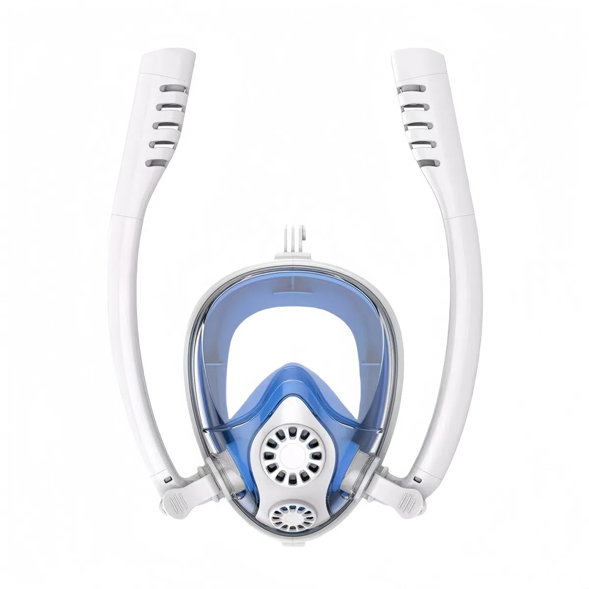 Maschera subacquea per adulti e bambini, maschera subacquea, maschera completa con boccaglio, set da snorkeling per adulti (K2, stile adulto (bianco/blu, L/XL))