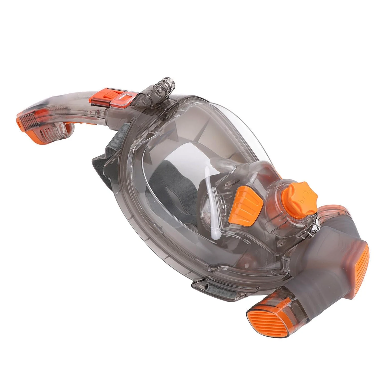 Occhialini da Snorkeling Integrali, Lenti Piatte Trasparenti Antiappannamento Vista Panoramica a 180 Gradi Maschera da Snorkeling con Tubo di Respirazione Pieghevole e Supporto per Fotocamera,