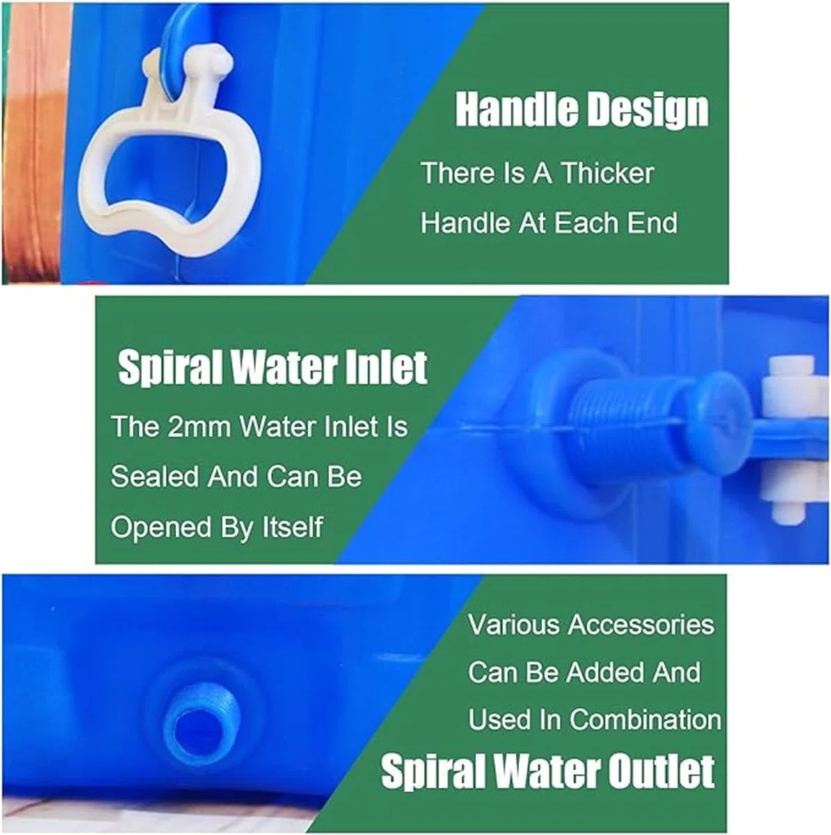 Contenitori d'acqua Stoccaggio Dell'acqua Contenitore Dell'acqua con Rubinetto,Serbatoio Dell'acqua Domestico Portatile Addensato for Campeggio, Escursionismo, Arrampicata Viaggi Attività All'a
