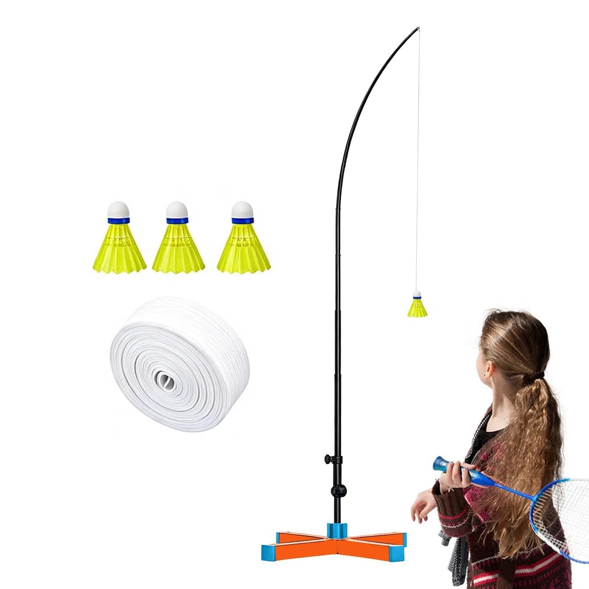 Allenatore Di Rimbalzo Da Badminton Strumento Pieghevole Portatile per | Allenatore Singolo Di Badminton Per Uomini Donne Adolescenti Bambini Principianti Appassionati Interno