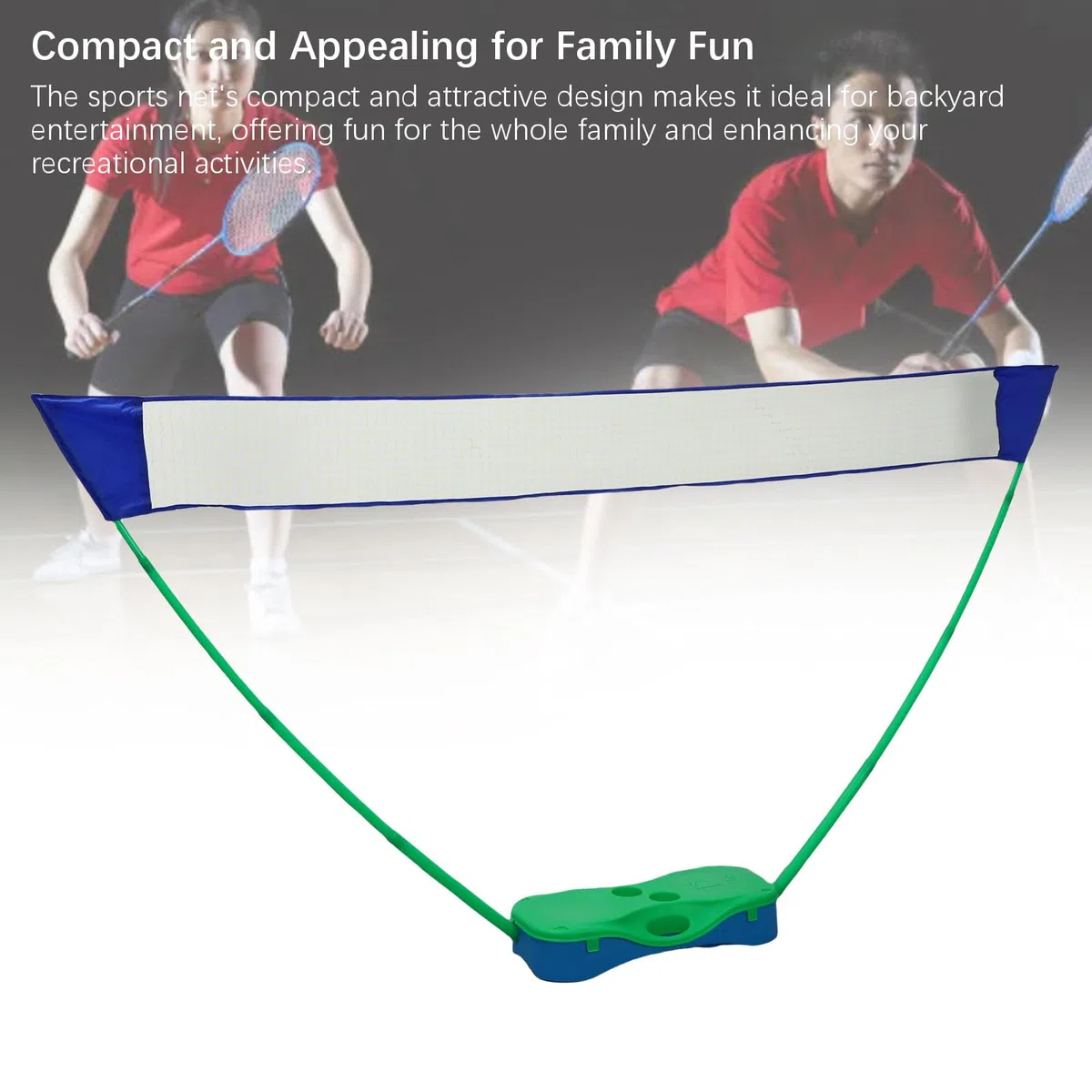 Jiawu Rete da Badminton, 9,8 Piedi Facile Installazione Istantanea, Rete Sportiva da Tennis Portatile con Custodia per il Trasporto per Divertimento in Giardino